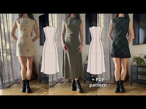 Sewing a sleeveless hourglass dress | invisible zipper, bias tape and princess seams