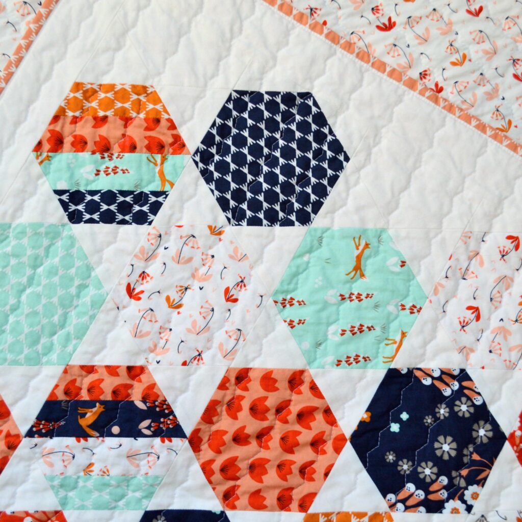 Hexagon Baby Quilt – Foxglove