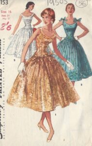 1955 Vintage Sewing Pattern DRESS B34\