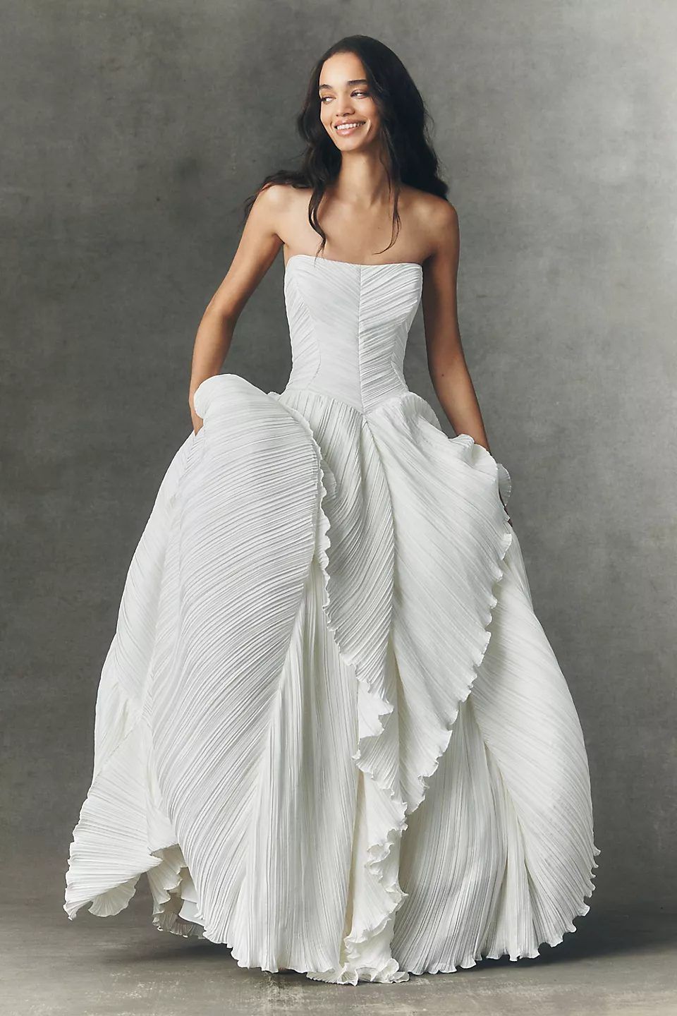 Statement Texture Strapless Gown