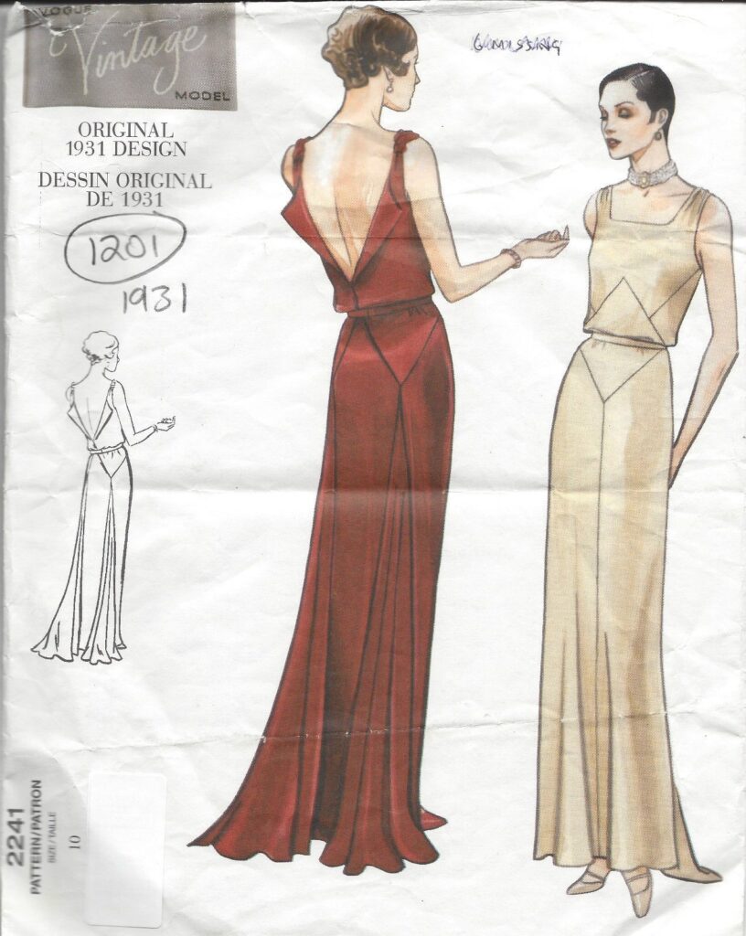 1931 Vintage VOGUE Sewing Pattern B32 1/2in DRESS (1201) – The Vintage Pattern Shop