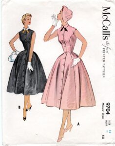 50’s Mccall’s 9704 Button Front Princess Seam Silhouette Dress Pattern Bust 32 – Etsy