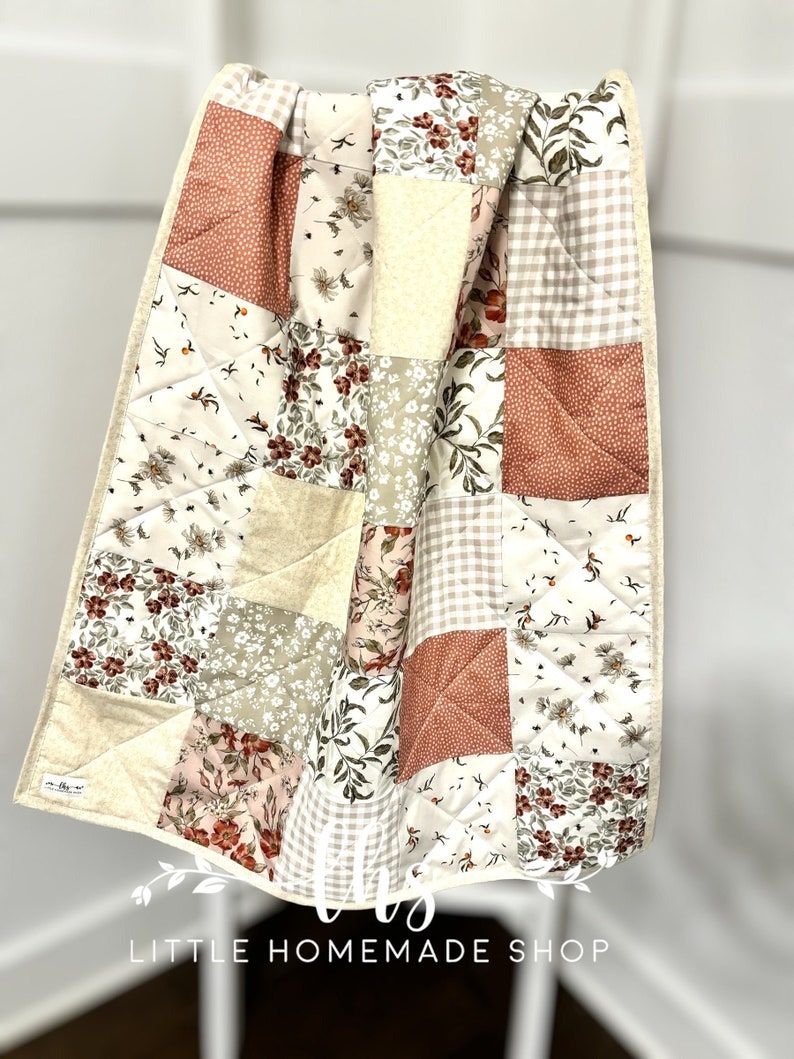 Classic Girl Quilt – Floral – Baby Quilt – Toddler Quilt – Modern Baby Bedding -toddler Bedding – Etsy