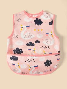 bebê 1 peça Babador padrão cisne