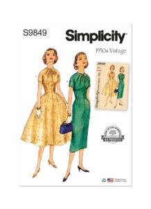 Simplicity Sewing Pattern S9849 Misses’ Dress with Skirt Variations