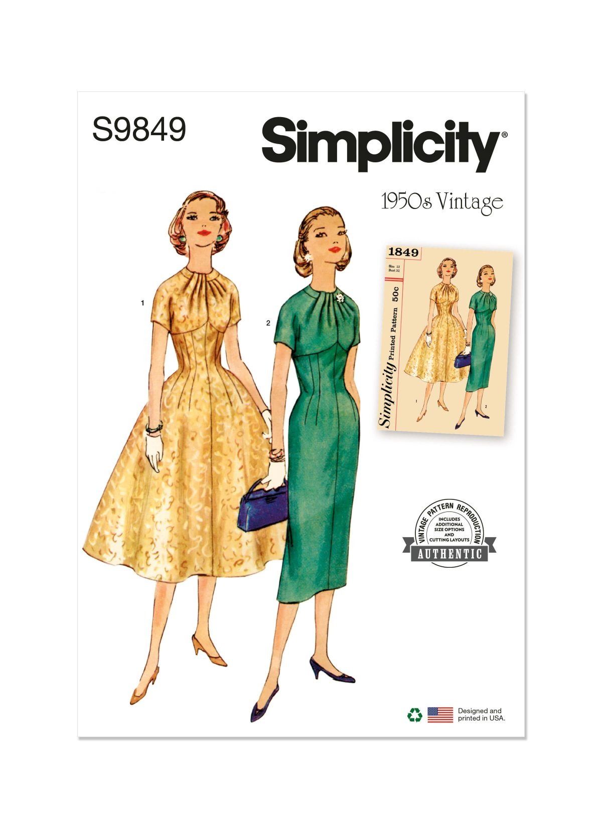 Simplicity Sewing Pattern S9849 Misses’ Dress with Skirt Variations