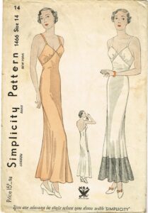 Simplicity 1466: 1930s Misses Evening Slip w Flounce 32 B Vintage Sewing Pattern