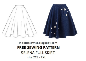 Free sewing pattern: 6 paneled full circle skirt pattern