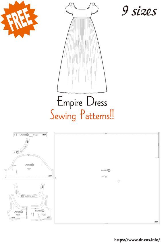 Empire Dress Sewing Patterns | DRCOS Patterns & How To Make