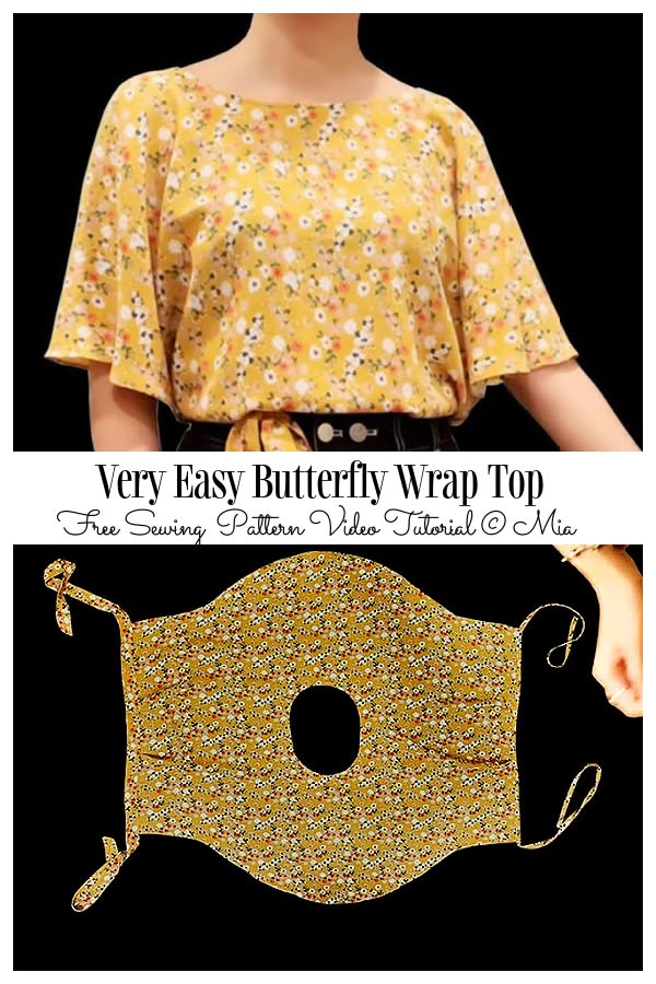Super Easy One-Piece Wrap Top Free Sewing Patterns + Video | Fabric Art DIY